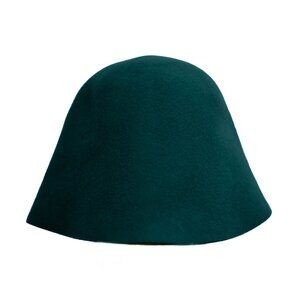 Anthropologie Emerald Green Wool Bucket Hat One Size Mod Cloche